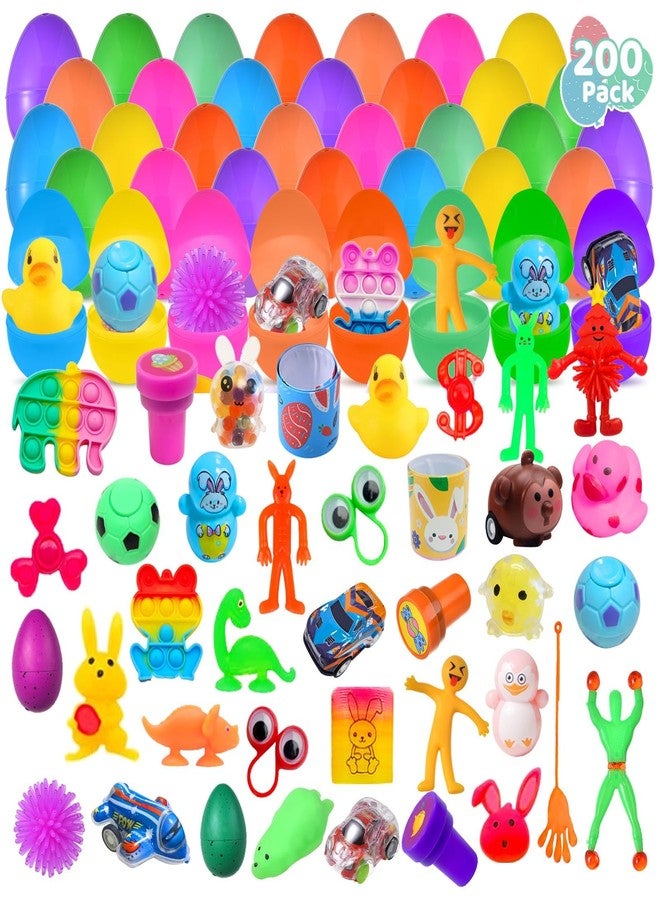 Cherislpy 200 Pack Prefilled Easter Eggs with Mini Novelty Toys Inside Assorted Toys Great for Kids Girls Boys Easter Party Favors Basket Stuffers Eggs Fillers - Image 1